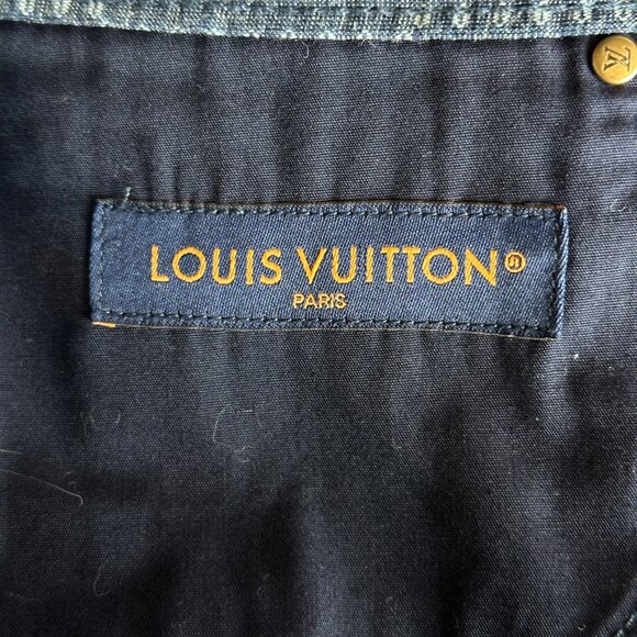 Louis Vuitton Blue Damier Denim Shorts - Picture 3 of 8
